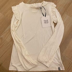 Deux par Deux Cream Long Sleeve Ruffle Top